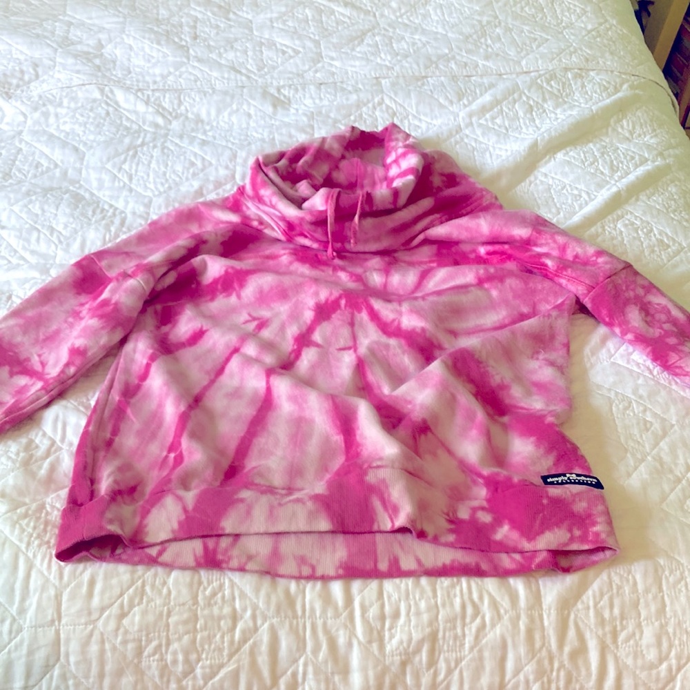 Cowl Neck Simply Southern sweatshirt (pink/white) size S